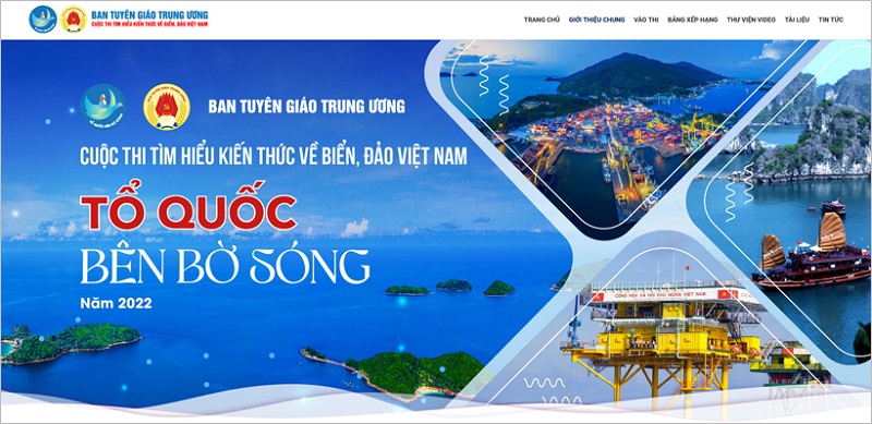 Tuyên truyền, tham gia Cuộc thi tìm hiểu kiến thức về biển, đảo Việt Nam “Tổ quốc bên bờ sóng” năm 2022